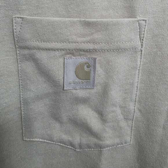 NWT Women's Carhartt Beige, Relaxed Fit, Lightweight, Short Sleeve Pocket Tee. - Picture 4 of 4